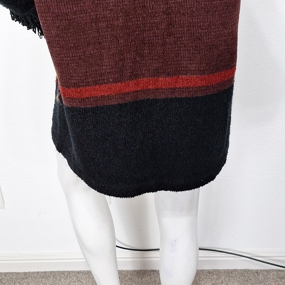 N8tive Bits By Sandi and Jo Red Black Southwestern Open Front Cardigan Size L - Picture 9 of 13
